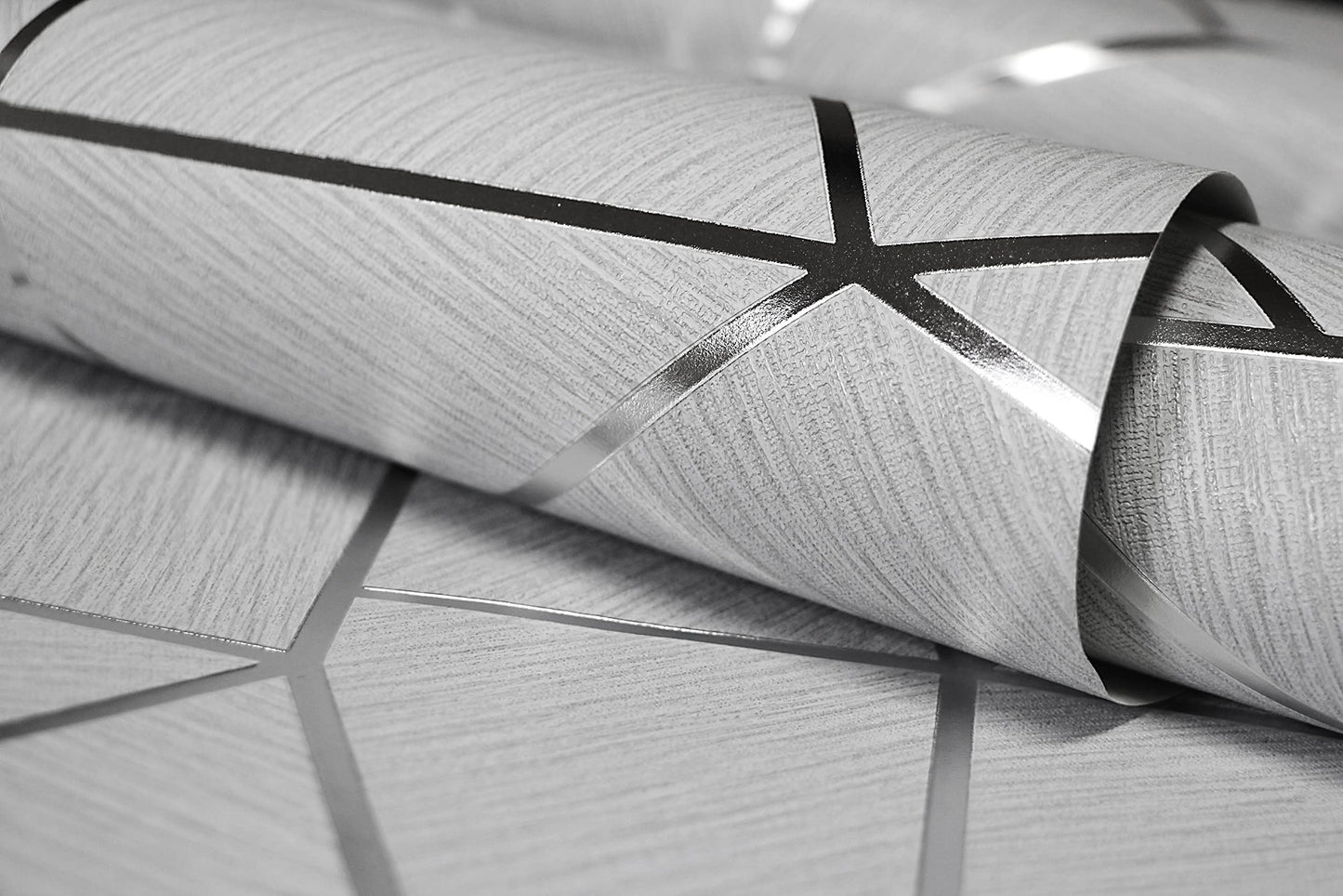 Silver Geometric Elegance Wallpaper