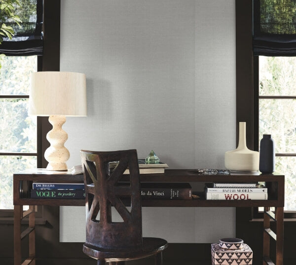Woven Linen Dove Wallpaper
