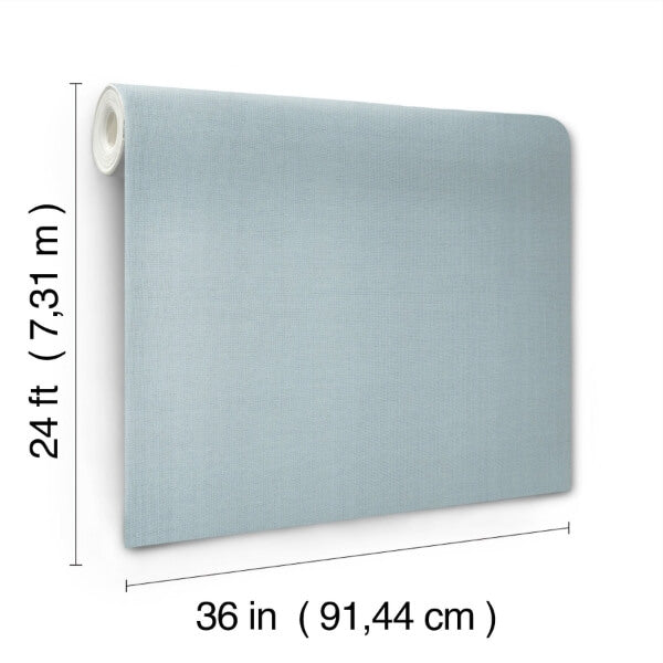 Woven Linen Sky Blue Wallpaper