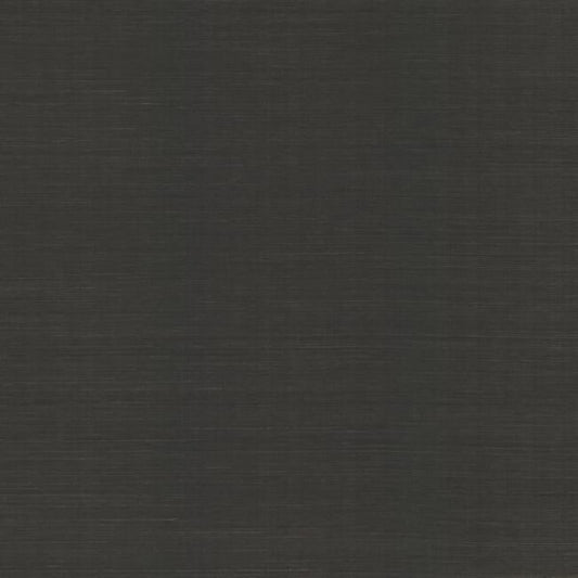 Plain Sisal Grasscloth Black Wallpaper
