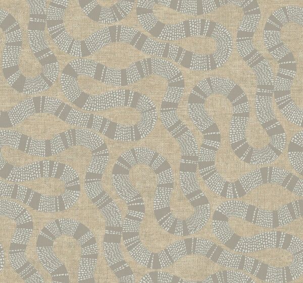 Ophidia Taupe Wallpaper