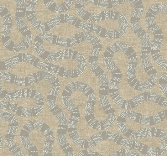 Ophidia Taupe Wallpaper