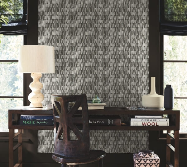 Thatched Black Wallpaper