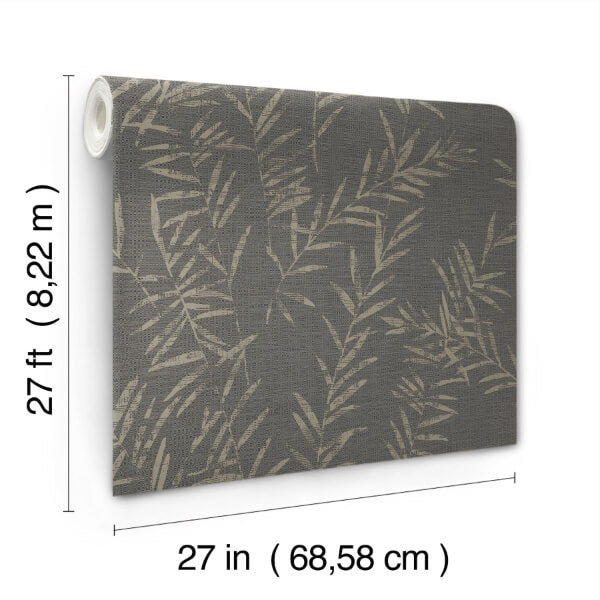 Allerton Bamboo Black Wallpaper