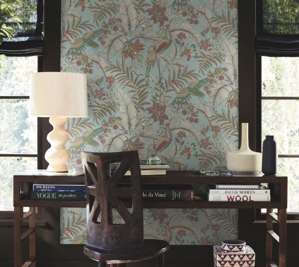 Heronwood Sky Blue Wallpaper