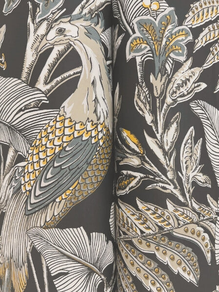 Heronwood Black Wallpaper