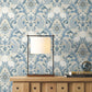 Plume Dynasty Blue Wallpaper