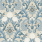 Plume Dynasty Blue Wallpaper