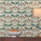 Tracery Blooms Cream Metallic Wallpaper