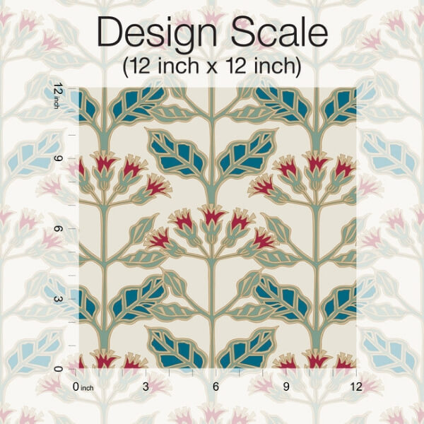 Tracery Blooms Cream Metallic Wallpaper