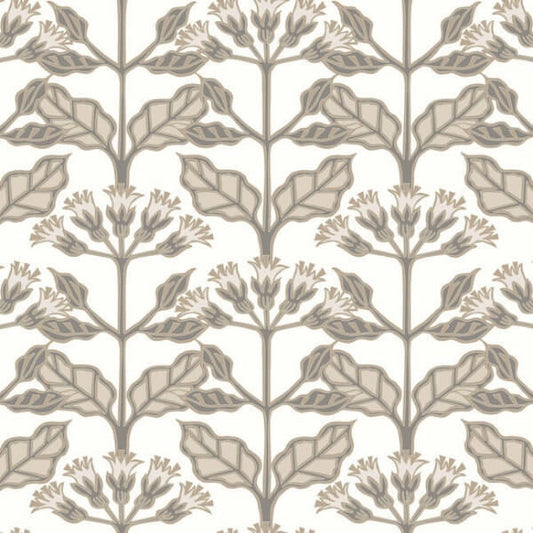 Tracery Blooms White Wallpaper