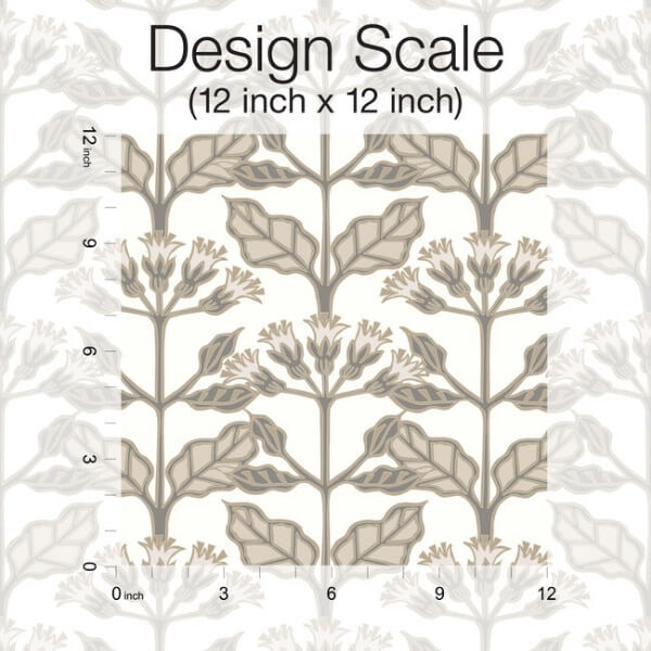 Tracery Blooms White Wallpaper