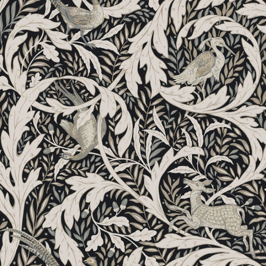Woodland Tapestry Black Wallpaper