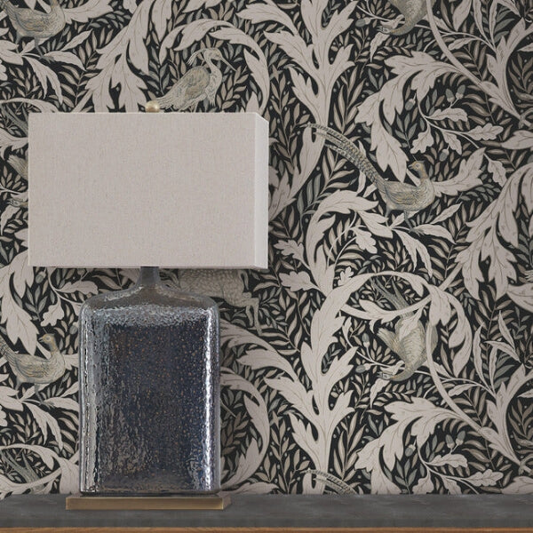 Woodland Tapestry Black Wallpaper