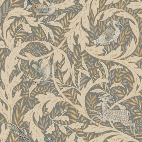Woodland Tapestry Neutral Metallic Wallpaper