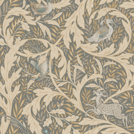 Woodland Tapestry Neutral Metallic Wallpaper