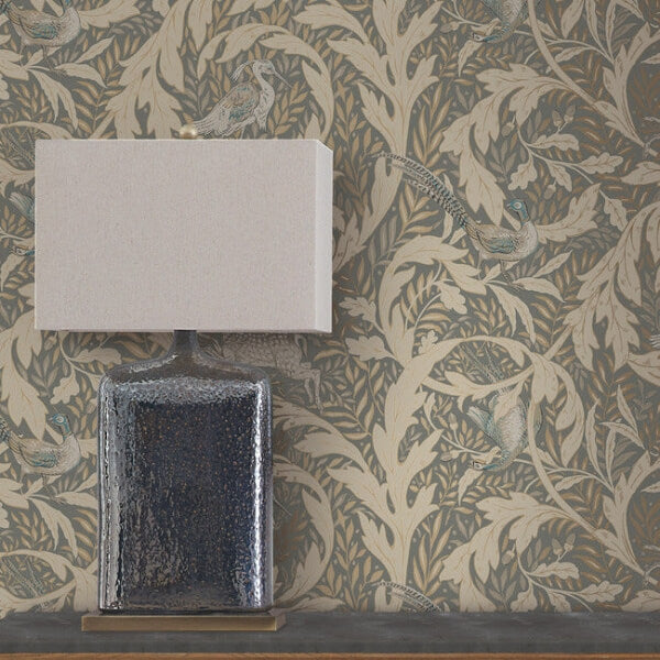 Woodland Tapestry Neutral Metallic Wallpaper