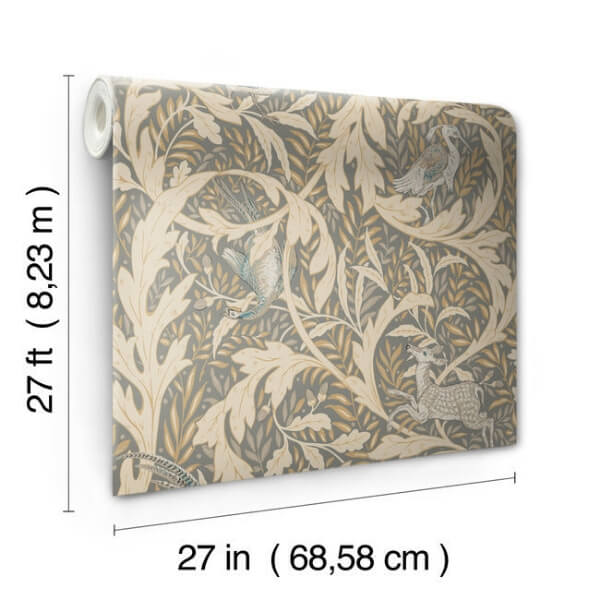 Woodland Tapestry Neutral Metallic Wallpaper