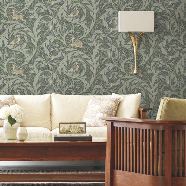 Woodland Tapestry Sage Wallpaper