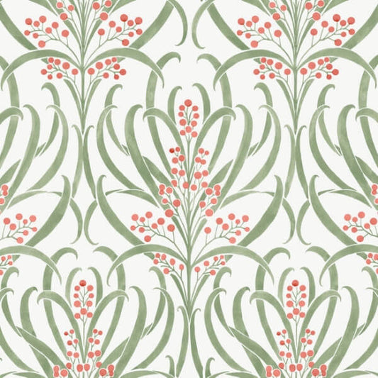 Calluna White & Berry Metallic Wallpaper