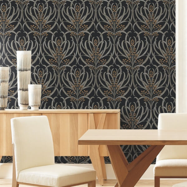 Calluna Black & Gold Metallic Wallpaper