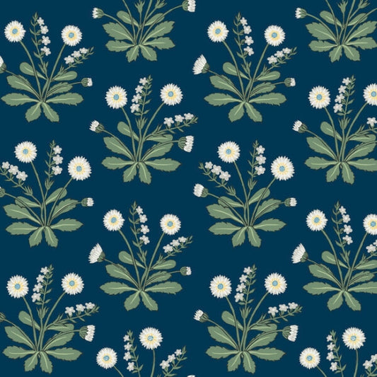 Meadow Flowers Navy & White Wallpaper