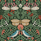 Butterfly Garden Green Metallic Wallpaper