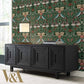 Butterfly Garden Green Metallic Wallpaper
