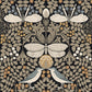 Butterfly Garden Black Metallic Wallpaper