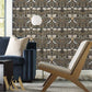 Butterfly Garden Black Metallic Wallpaper