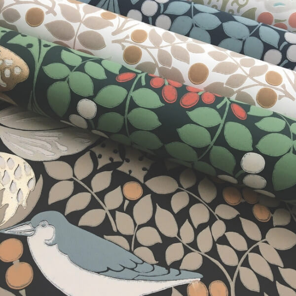 Butterly Garden Green & Blue Wallpaper