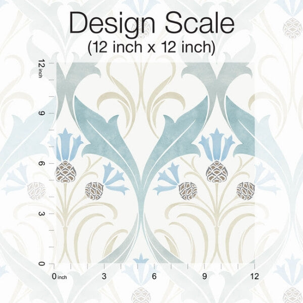 Pine Cone Ribbon Teal Wallpaper