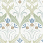 Pine Cone Ribbon Green & Blue Metallic Wallpaper