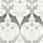 Pine Cone Ribbon Charcoal Metallic Wallpaper