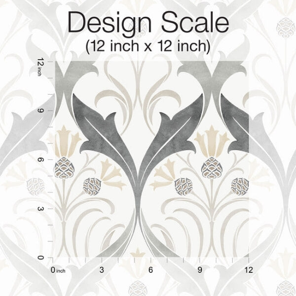Pine Cone Ribbon Charcoal Metallic Wallpaper