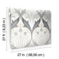 Pine Cone Ribbon Charcoal Metallic Wallpaper