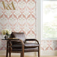 Pine Cone Ribbon Blush Wallpaper