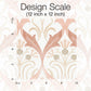 Pine Cone Ribbon Blush Wallpaper