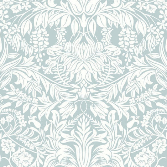 Lockwood Damask Light Blue Wallpaper