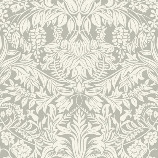 Lockwood Damask Grey Wallpaper