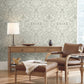 Lockwood Damask Grey Wallpaper