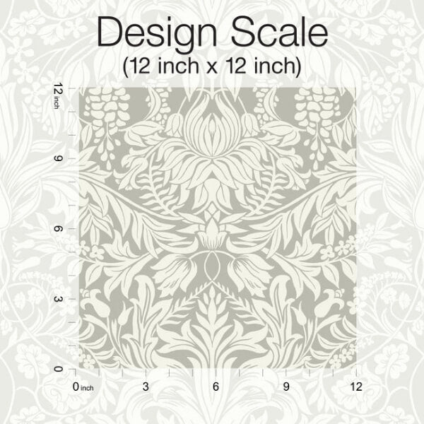 Lockwood Damask Grey Wallpaper