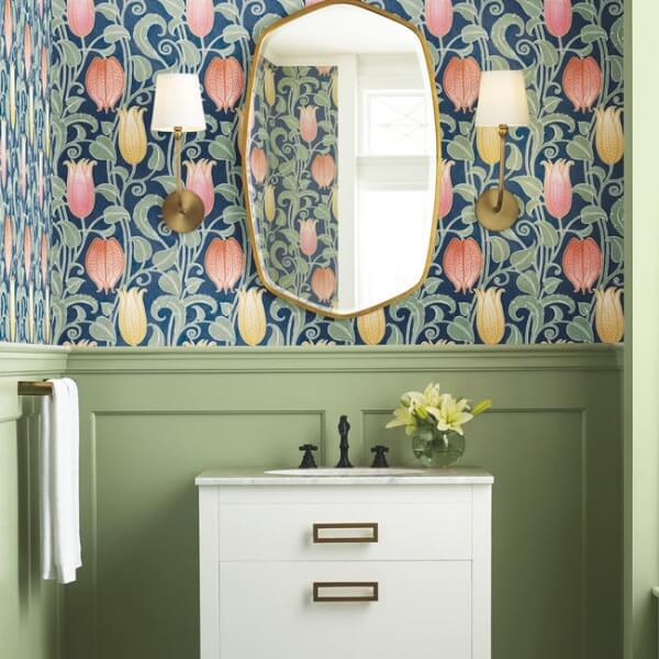 Canterbury Bells Navy Wallpaper