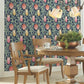 Canterbury Bells Navy Wallpaper
