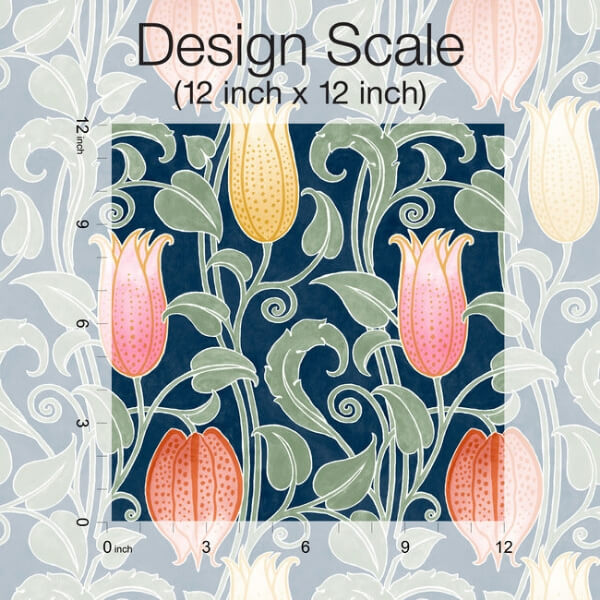 Canterbury Bells Navy Wallpaper
