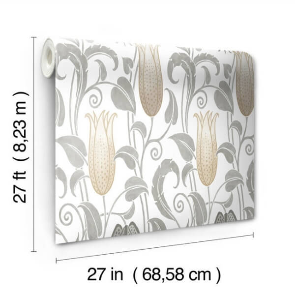 Canterbury Bells Neutral Wallpaper