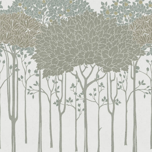 Oakwood Grove White Wallpaper
