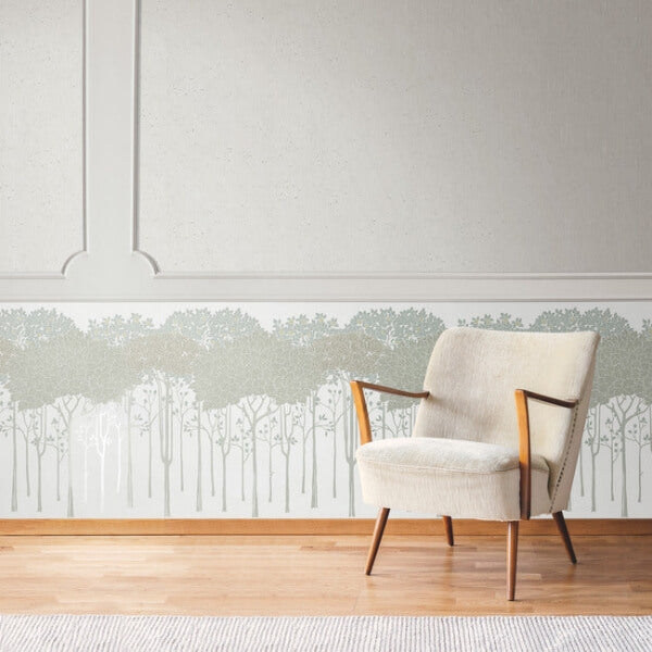 Oakwood Grove White Wallpaper
