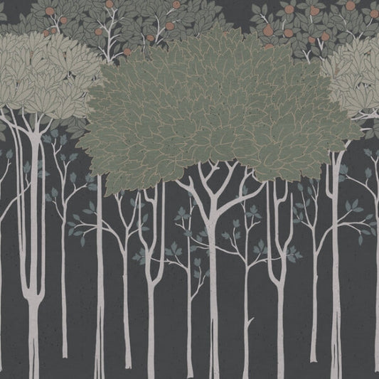 Oakwood Grove Black Wallpaper