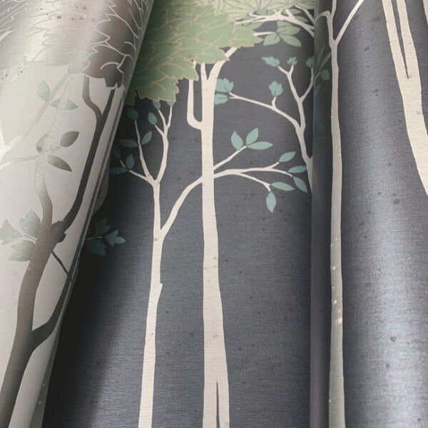 Oakwood Grove Black Wallpaper